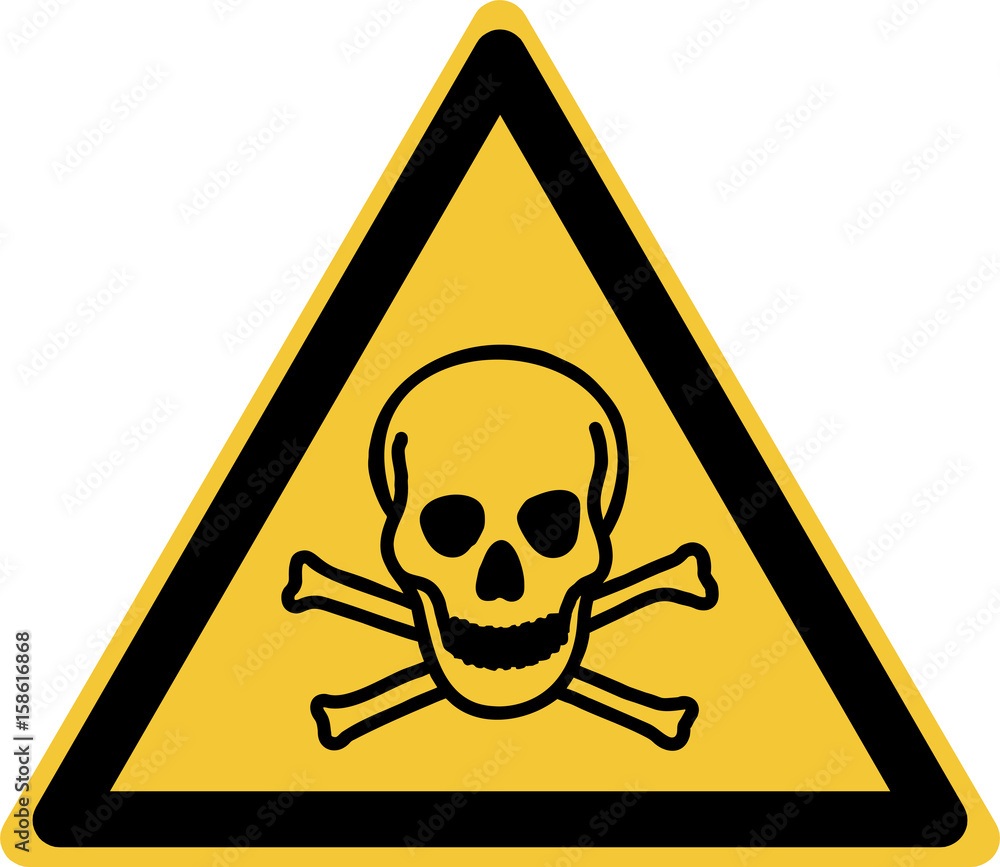 ISO 7010 W016 Warning; Toxic material - obrazy, fototapety, plakaty 