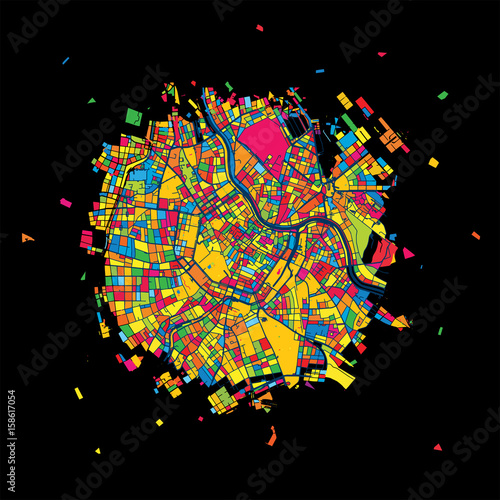 Canvas Print Vienna, Austria, Colorful Artmap
