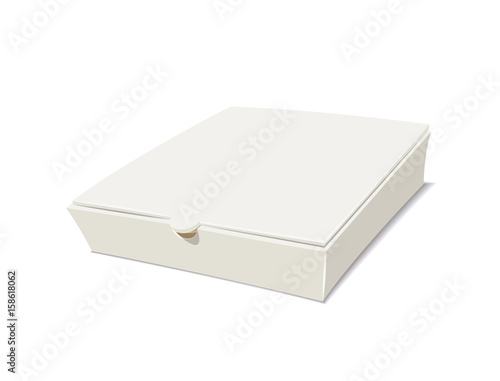 Closed box for pizza. Package food. Isolated white background.