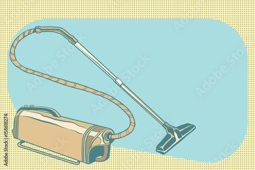 retro vacuum cleaner vintage illustration