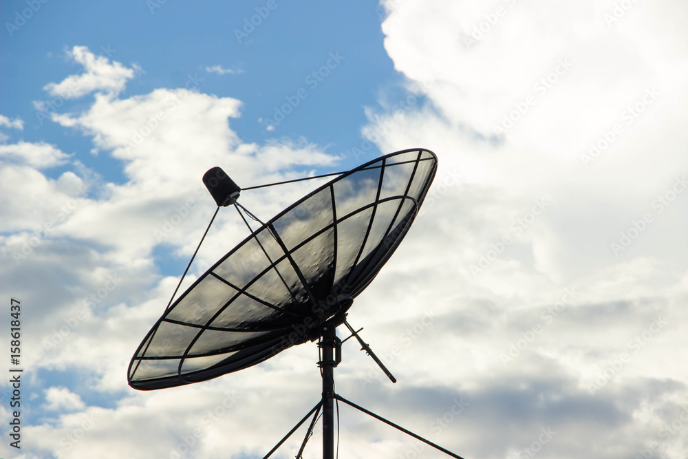 Satellite on the sky background. Satellite on the sky background.
