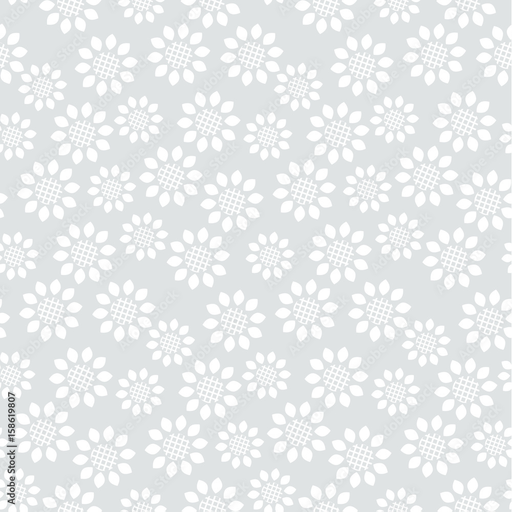 Vector seamless pattern with sunflower floral. Geometry concept modern repeatable motif for surface design. Vector seamless pattern with sunflower floral. Geometry concept modern repeatable motif for surface design.