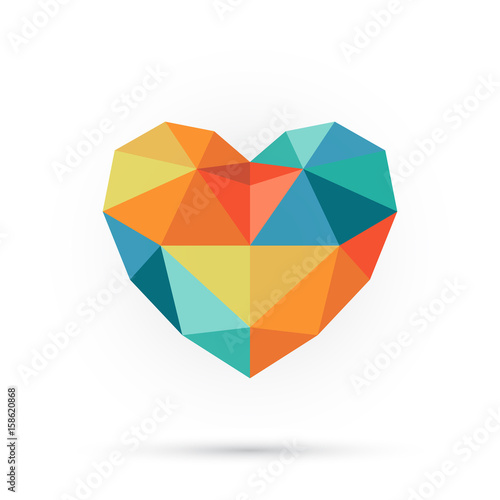 Colorful polygon heart.