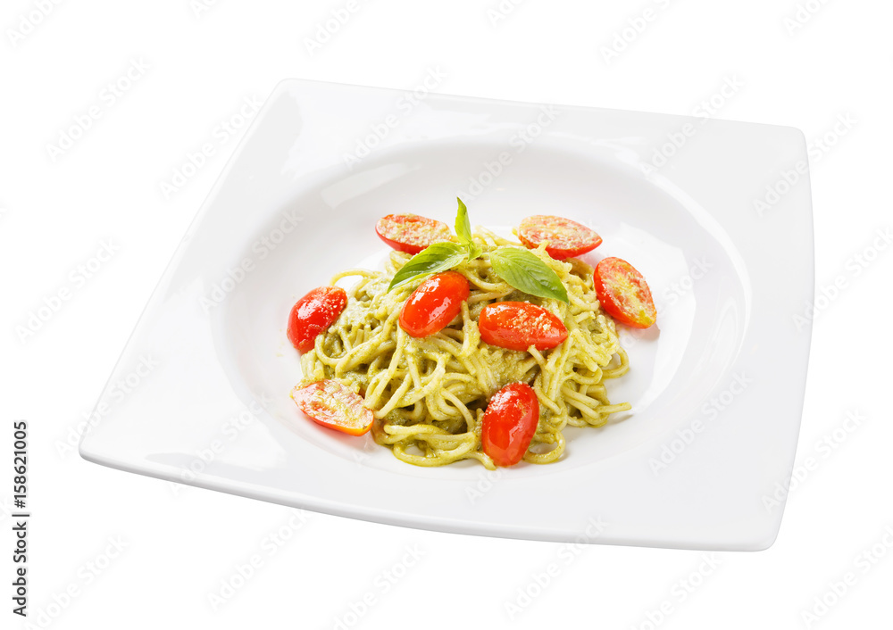 Spaghetti pesto sauce