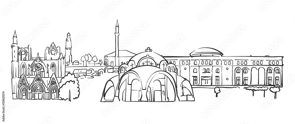 Skopje, Macedonia, Panorama Sketch Skopje, Macedonia, Panorama Sketch