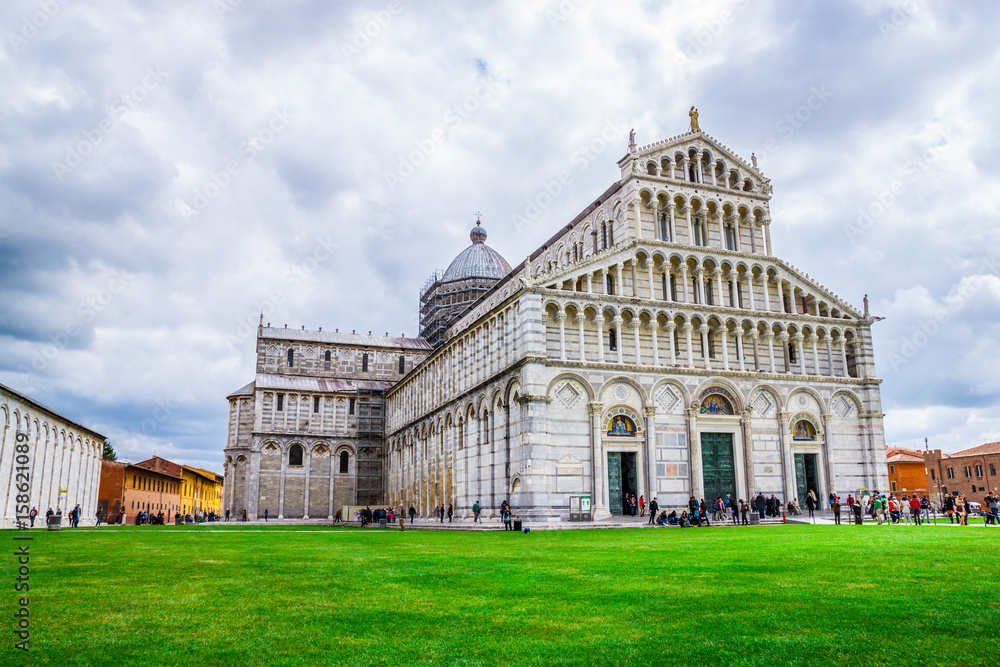 Place of Miracoli complex with the leaning tower of Pisa, Italy 