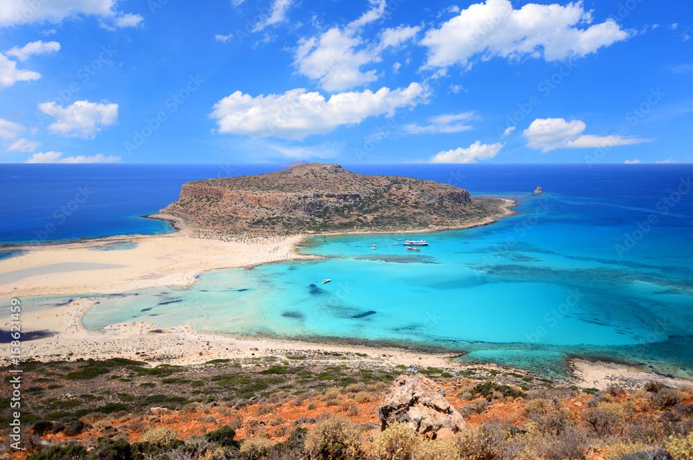 Famous Balos lagoon on Greece island Crete