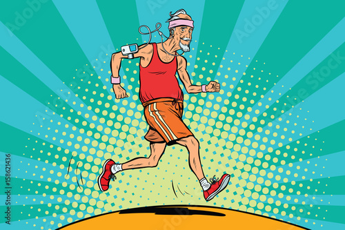 The old man runner, healthy lifestyle
