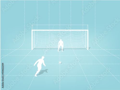 illustration vector graphic design concept of penalty kick soccer training