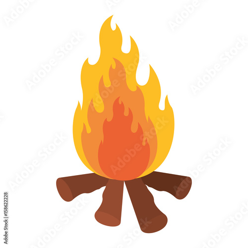 white background with bonfire icon vector illustration