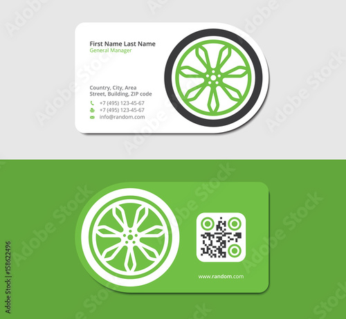 green business card for the commercial trucking company
