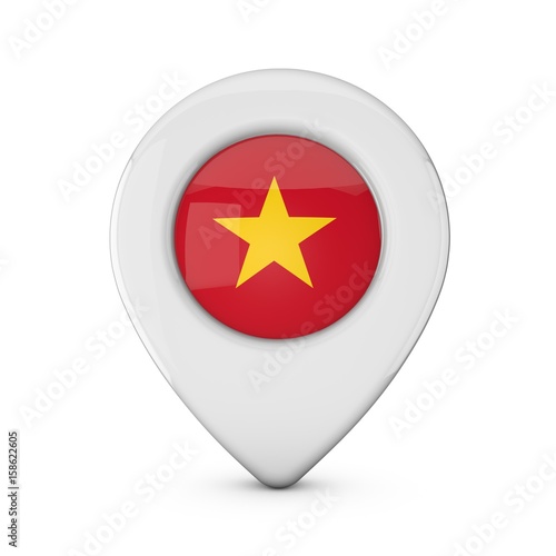 Free Download Vietnam flag location marker icon. 3D Rendering - GFXLoad