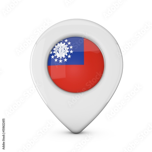 Free Download Myanmar flag location marker icon. 3D Rendering - GFXLoad