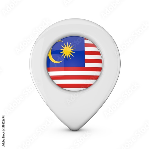 Free Download Malaysia flag location marker icon. 3D Rendering - GFXLoad