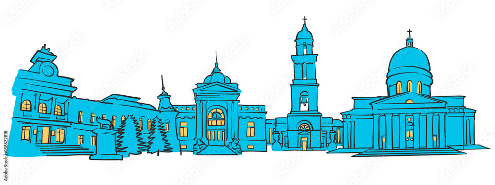 Chisinau, Moldova, Colored Panorama