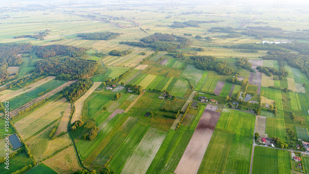 Spring aerial landscape