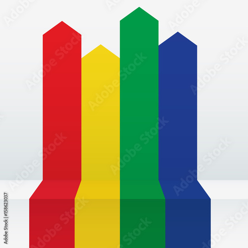 colorful graph with arrow Vector illustration photo