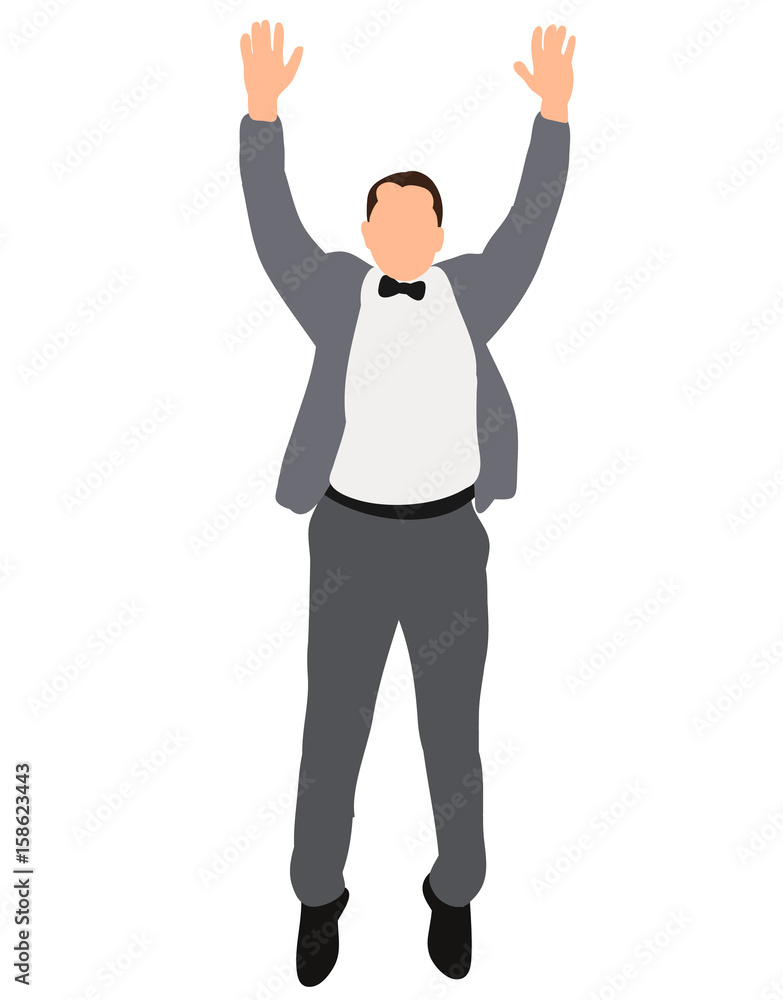 Vector, isolated man jumping, flat style Vector, isolated man jumping, flat style