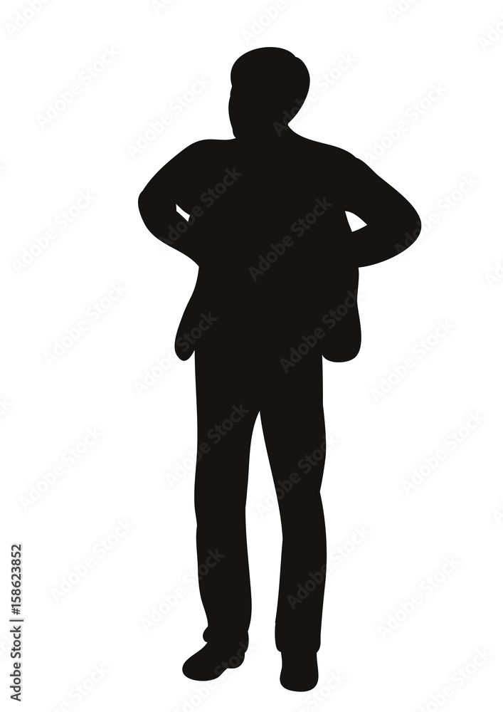 Vector, isolated silhouette of a guy