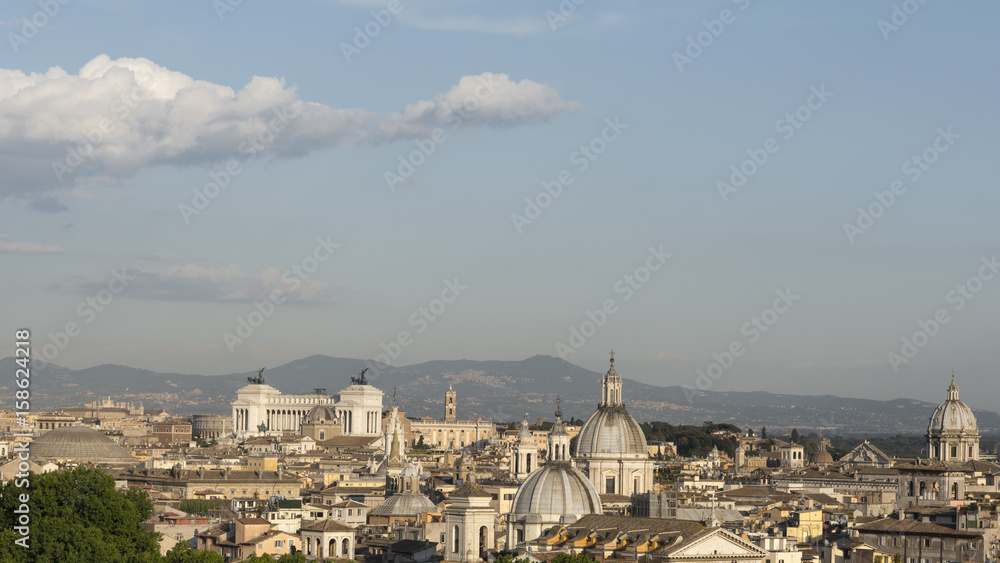 cityscape of rome with monuments and domes