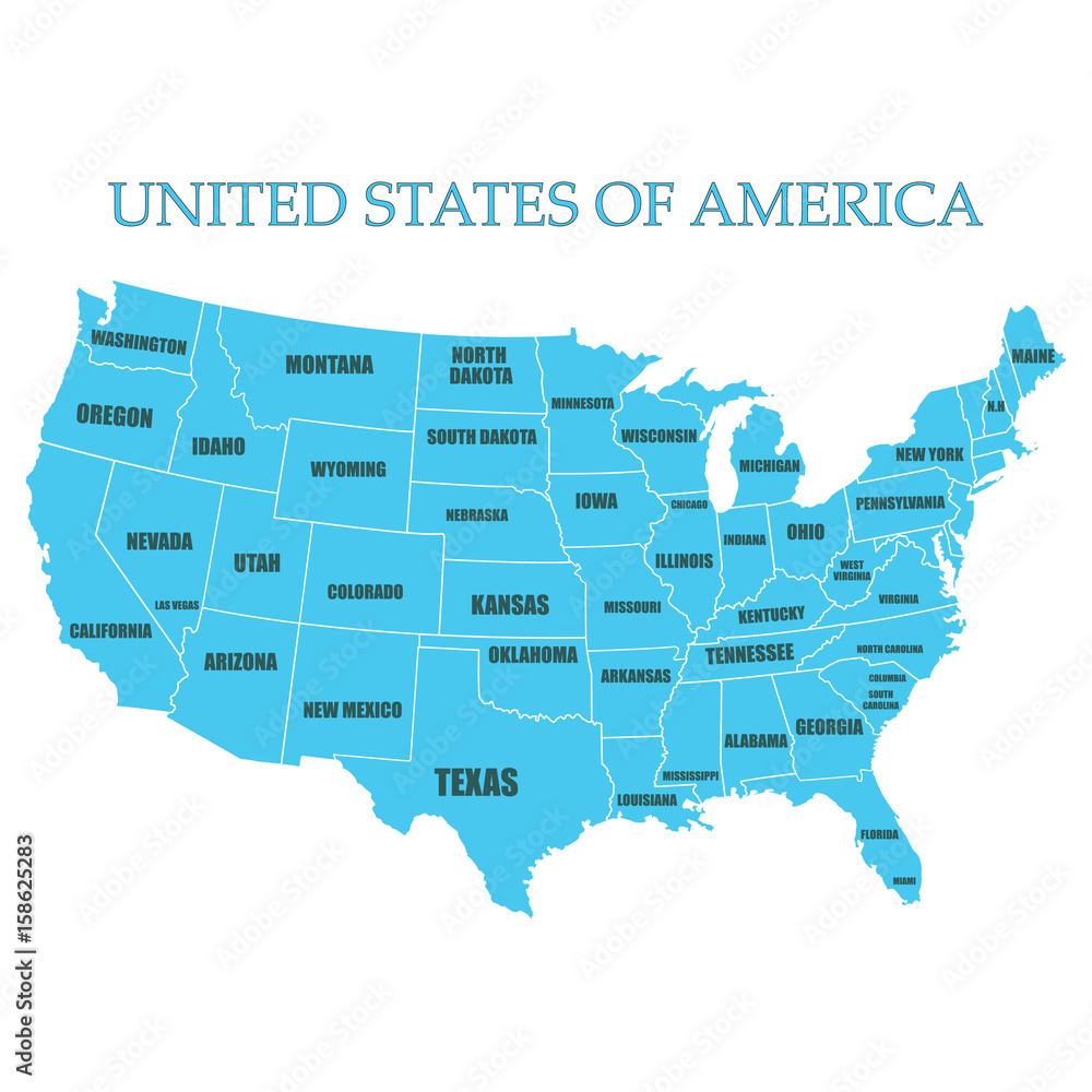 Usa Map Vector Us Map Vector United States Of America Map Vector Stock Vector Adobe Stock 4960