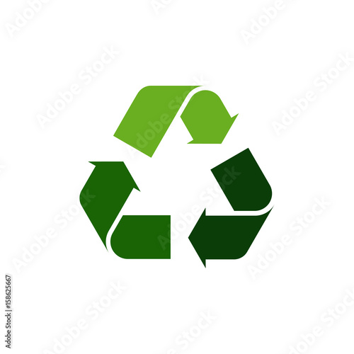 Green Recycling Arrows Icon.
