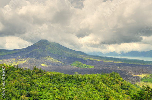 Landscape of Batur volcano on Bali island  Indonesia..
