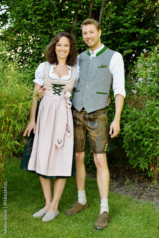 Junges Paar in stylischer Trachtenmode Stock Photo | Adobe Stock