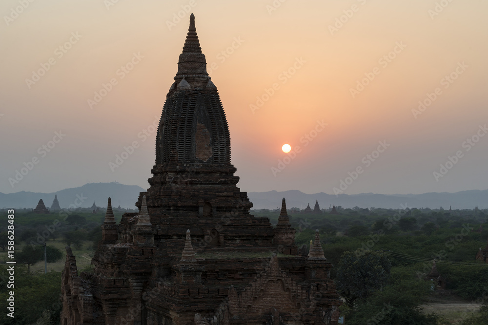 Sunset in Bagan, Mandalay, Myanmar