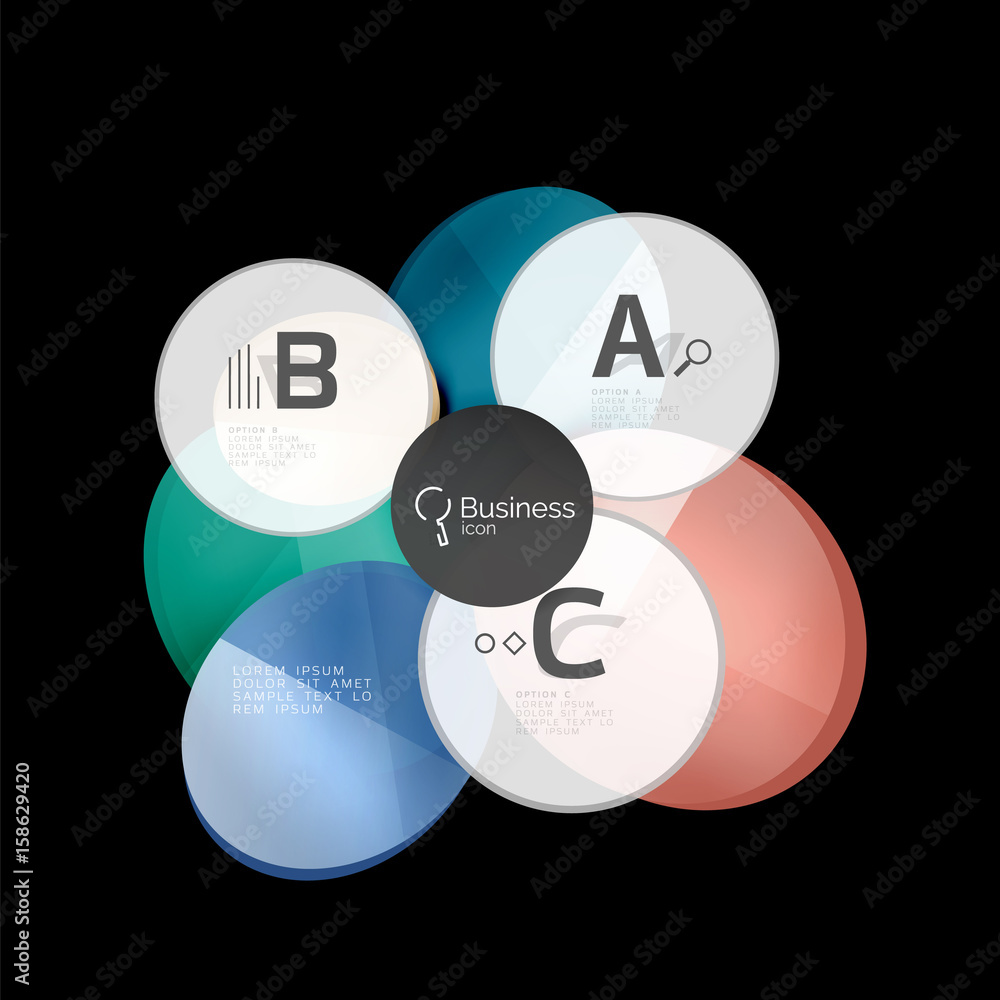 Glossy glass circle banner design template Glossy glass circle banner design template