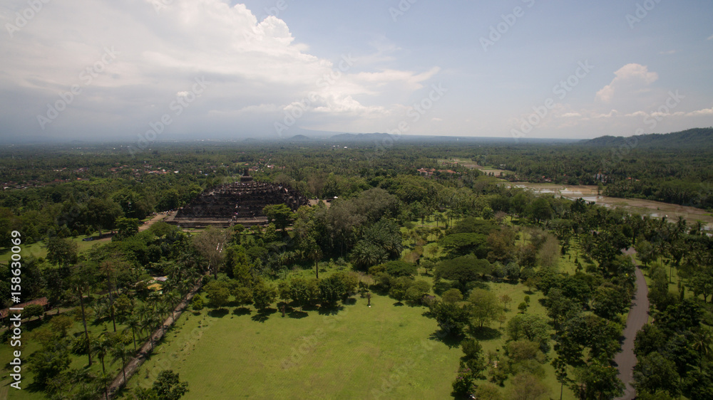 Fototapeta premium borobudur and prambanan temple