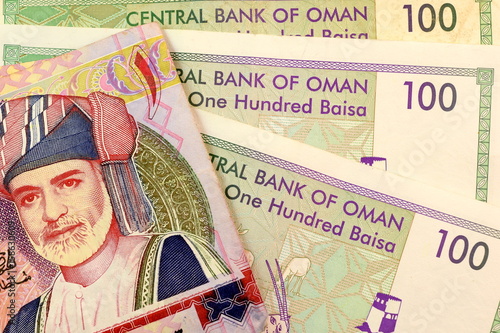Close up Omani Rial currency note 