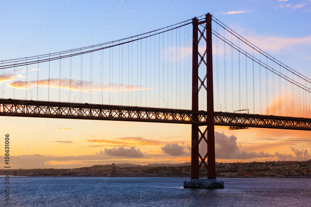 Obraz premium Lisbon and 25th of April Bridge - Portugal