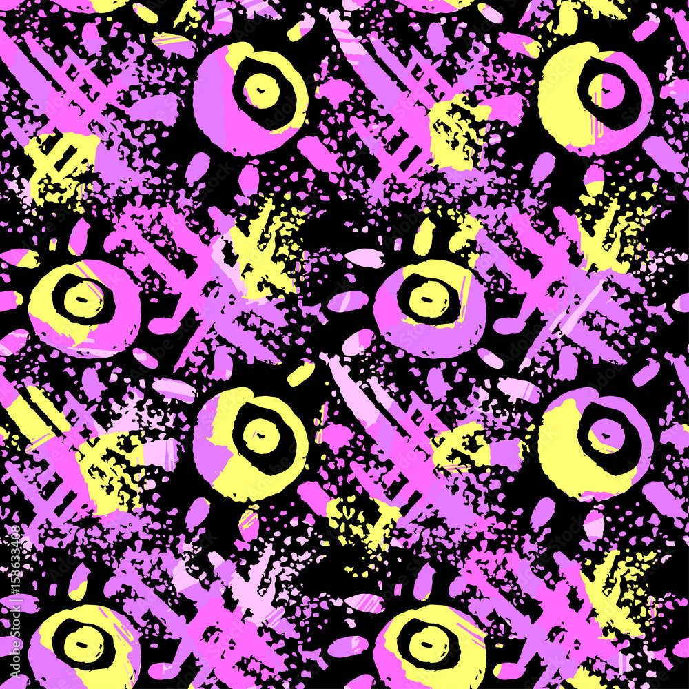 Fototapeta premium Seamless textile doodle pattern grunge texture