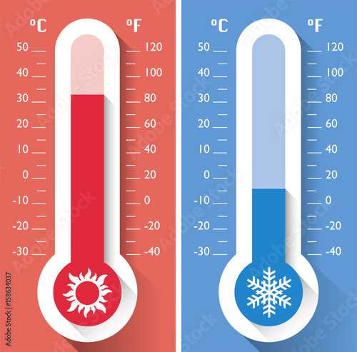 Termometro, temperatura, strumento per misurare le temperature calde e fredde, meteorologia photo