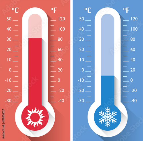 Termometro, temperatura, strumento per misurare le temperature calde e fredde, meteorologia