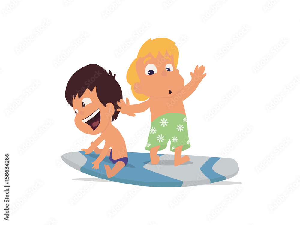 Boys with skateboard. flat illustration. Cartoon style Boys with skateboard. flat illustration. Cartoon style