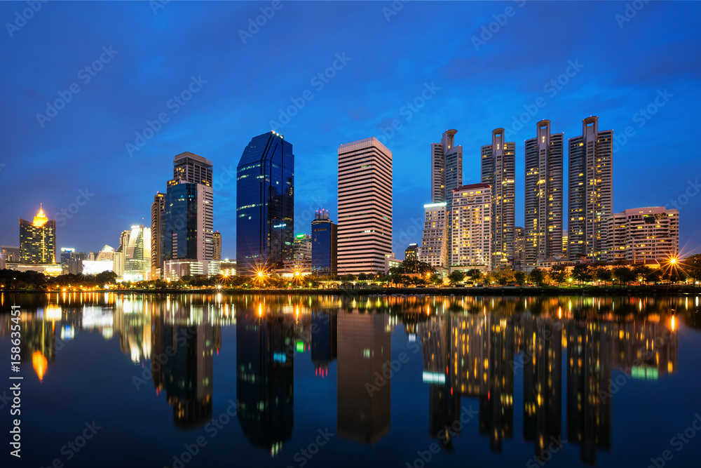 City and building reflection in Bangkok