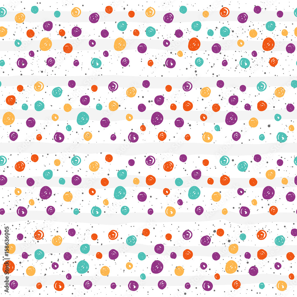 Handmade childish round seamless pattern background Handmade childish round seamless pattern background