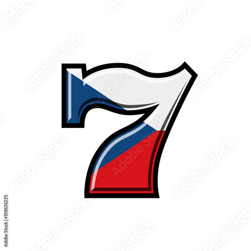 Slot machine czech flag vector illustration