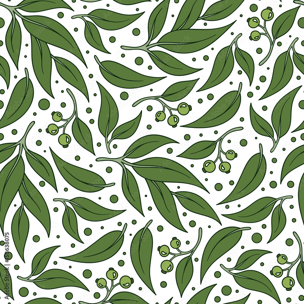 Seamless green leaf pattern. Seamless green leaf pattern.