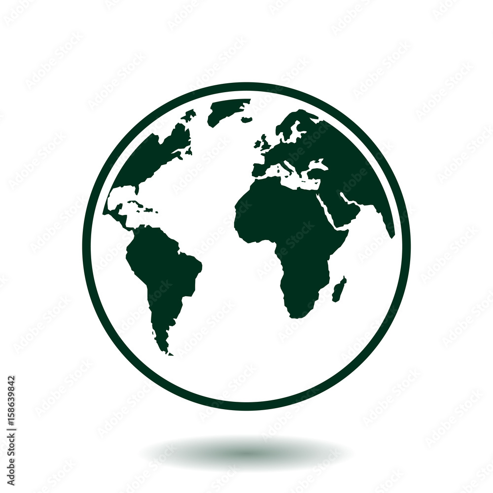Globe icon. Traveling on the planet Earth. Trip around the world. Globe icon. Traveling on the planet Earth. Trip around the world.