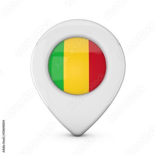 Free Download Mali flag location marker icon. 3D Rendering - GFXLoad
