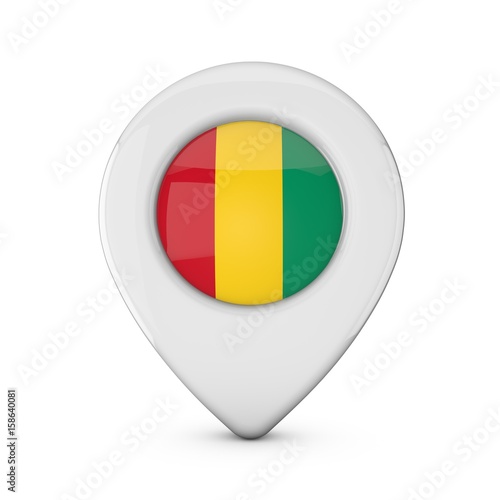 Free Download Guinea flag location marker icon. 3D Rendering - GFXLoad