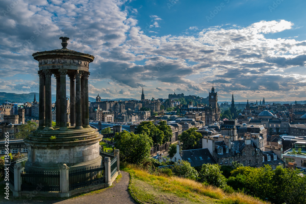 Edinburgh view from Dugald Stewart Monument hill