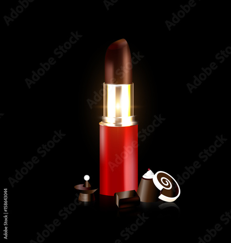 chocolate lipstick in red