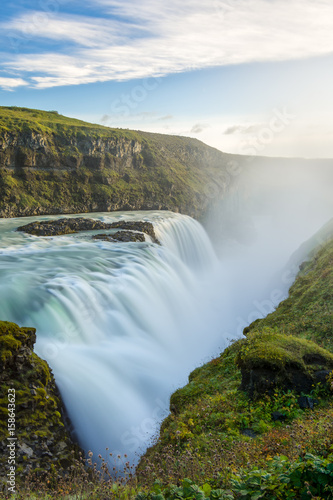 View of the amazing Gullfoss waterfall in Iceland