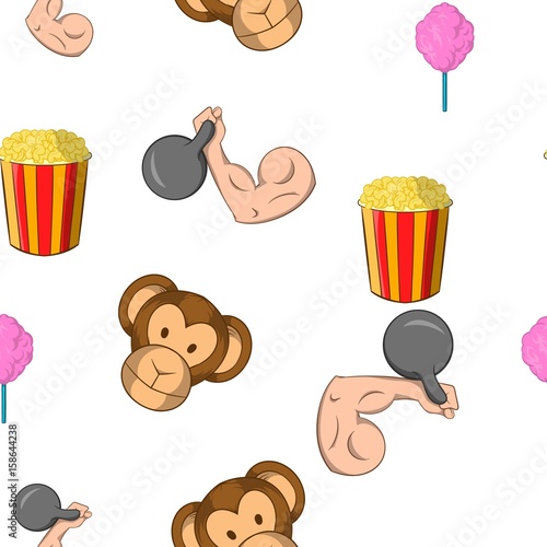Circus chapiteau pattern, cartoon style