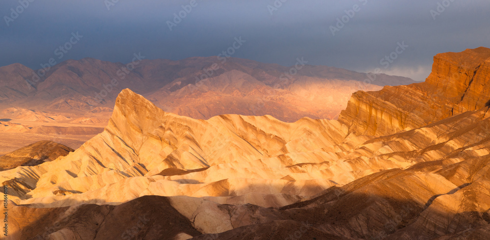 Rugged Badlands Amargosa Mountain Range Death Valley Zabriske Point