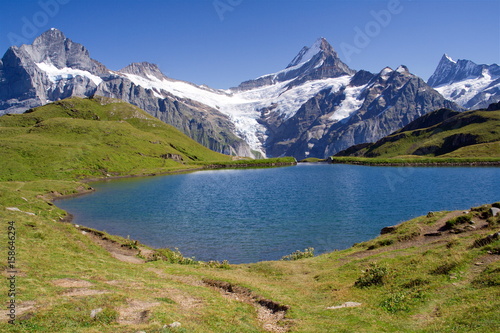 Picturesque scenery of Bachalpsee above Grindelwald in the Bernese Oberland, Switzerland